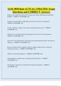 SAM 3050 final ACTUAL UPDATED  Exam  Questions and CORRECT Answers 
