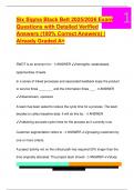 Six Sigma Black Belt 2025&sol;2026 Exam  Questions with Detailed Verified  Answers &lpar;100&percnt; Correct Answers&rpar; &vert;  Already Graded A&plus;