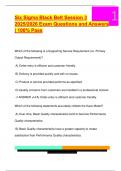  Six Sigma Black Belt Session 3  2025&sol;2026 Exam Questions and Answers  &vert; 100&percnt; Pass