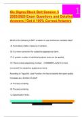  Six Sigma Black Belt Session 5  2025&sol;2026 Exam Questions and Detailed  Answers &vert; Get it 100&percnt; Correct Answers 