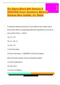 Six Sigma Black Belt Session 9  2025&sol;2026 Exam Questions Marking  Scheme New Update &vert; A&plus; Rated