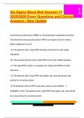 Six Sigma Black Belt Session 11  2025&sol;2026 Exam Questions and Correct  Answers &vert; New Update