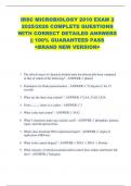 IRSC MICROBIOLOGY 2010 EXAM 2  2025&sol;2026 COMPLETE QUESTIONS  WITH CORRECT DETAILED ANSWERS  &vert;&vert; 100&percnt; GUARANTEED PASS  <BRAND NEW VERSION> 