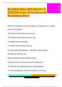 Six Sigma Black Belt Session 12  2025&sol;2026 Exam All Answers and  Illustrations Given 