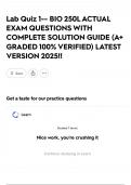 Lab Quiz 1-- BIO 250L ACTUAL EXAM QUESTIONS WITH COMPLETE SOLUTION GUIDE &lpar;A&plus; GRADED 100&percnt; VERIFIED&rpar; LATEST VERSION 2025&excl;&excl;