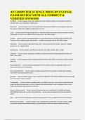AP COMPUTER SCIENCE PRINCIPLES FINAL EXAM REVIEW WITH ALL CORRECT & VERIFIED ANSWERS 