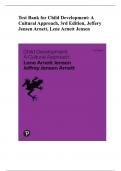 Test Bank for Child Development&colon; A Cultural Approach&comma; 3rd Edition &lpar;Loose-Leaf&rpar; by Jeffrey Jensen Arnett and Lene Arnett Jensen &vert;All Chapters&vert;