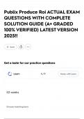 Publix Produce Roi ACTUAL EXAM QUESTIONS WITH COMPLETE SOLUTION GUIDE &lpar;A&plus; GRADED 100&percnt; VERIFIED&rpar; LATEST VERSION 2025&excl;&excl;