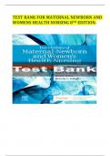 TEST BANK FOR MATERNAL NEWBORN AND WOMENS HEALTH NURSING 8TH EDITION&period;