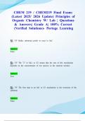 CHEM 219 &sol; CHEM219 Final Exam&colon; &lpar;Latest 2025&sol; 2026 Update&rpar; Principles of Organic Chemistry W&sol; Lab &vert; Questions & Answers&vert; Grade A&vert; 100&percnt; Correct &lpar;Verified Solutions&rpar;- Portage Learning