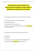 Emergency Nursing Orientation 3&period;0&colon; Environmental Emergencies &vert;2025 Update &vert; Certified Exam Questions And Answers