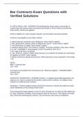 Bar Contracts Exam Questions with Verified Solutions