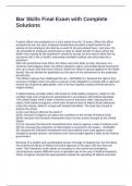 Bar Skills Final Exam with Complete Solutions