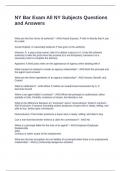NY Bar Exam All NY Subjects Questions and Answers