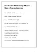 Ohio School Of Phlebotomy MA Final Exam with correct answers