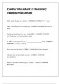 Final for Ohio School Of Phlebotomy questions with answers