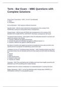 Torts - Bar Exam &ndash; MBE Questions with Complete Solutions