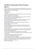 ATI RN Fundamentals Online Practice 2023 A exam&semi; QUESTIONS AND ANSWERS LATEST UPDATES&colon; &lbrace;LATEST 2025&sol; 2026 UPDATE&rcub; COMPLETE REAL AND AUTHENTIC EXAM &lbrace;100&percnt; CORRECT&rcub; RATED A&plus;&excl;&excl;&excl;&excl;