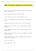 EMT Final Exam Questions And Answers