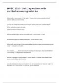 HNSC 1210 - Unit 1 questions with verified answers graded A&plus;