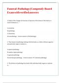 Funeral- Pathology &lpar;Compend&rpar;- Board Exam with verified answers 