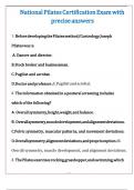 National Pilates Certification Exam with precise answers