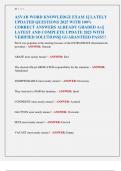 ASVAB WORD KNOWLEDGE EXAM 1&vert;&vert; LATELY  UPDATED QUESTIONS 2025 WITH 100&percnt;  CORRECT ANSWERS ALREADY GRADED A&plus;&vert;&vert;  LATEST AND COMPLETE UPDATE 2025 WITH  VERIFIED SOLUTIONS&vert;&vert; GUARANTEED PASS&excl;&excl;&excl; 