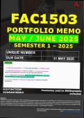 FAC1503 MCQ MEMO - MAY/JUNE 2025 - SEMESTER 1 - UNISA - DUE DATE :- 31 MAY 2025  - (DETAILED ANSWERS - DISTINCTION PASS 100%)