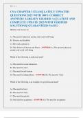 CNA CHAPTER 3 EXAM&vert;&vert; LATELY UPDATED  QUESTIONS 2025 WITH 100&percnt; CORRECT  ANSWERS ALREADY GRADED A&plus;&vert;&vert; LATEST AND  COMPLETE UPDATE 2025 WITH VERIFIED  SOLUTIONS&vert;&vert; GUARANTEED PASS&excl;&excl;&excl; 