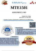 MTE1501 Assignment 2 &lpar;100&percnt; COMPLETE ANSWERS&rpar; 2025 &lpar;758334&rpar; - Due 12 June 2025