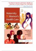 Test Bank for Maternity and Women&rsquo;s Health Care&comma; 13th Edition by Lowdermilk&comma; Cashion&comma; Alden&comma; Olshansky&comma; and Perry &vert;All Chapters Covered&vert;