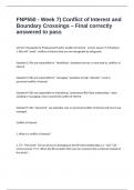 FNP550 - Week 7&rpar; Conflict of Interest and Boundary Crossings &ndash; Final correctly answered to pass