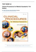 Test Bank for Clinical Procedures for Medical Assistants 11th Edition by Kathy Bonewit-West BS MEd &lpar;Author&rpar; Most Latest version  2025 &lbrace;A&plus;&rcub;