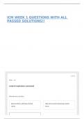ICM WEEK 1 QUESTIONS WITH ALL PASSED SOLUTIONS&excl;&excl;
