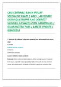 CBIS CERTIFIED BRAIN INJURY  SPECIALIST EXAM 3 2025 &vert; ACCURATE  EXAM QUESTIONS AND CORRECT  VERIFIED ANSWERS PLUS RATIONALES &vert;  GUARANTEED PASS &vert; LATEST UPDATE &vert;  GRADED A