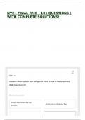 NYC - FINAL RMO &vert; 101 QUESTIONS &vert; WITH COMPLETE SOLUTIONS&excl;&excl;