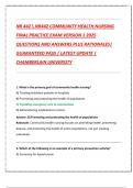 NR 442  NR442 COMMUNITY HEALTH NURSING  FINAL PRACTICE EXAM VERSION 1 2025  QUESTIONS AND ANSWERS PLUS RATIONALES&vert;  GUARANTEED PASS &vert; LATEST UPDATE &vert;  CHAMBERLAIN UNIVERSITY