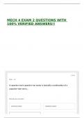MECH 4 EXAM 2 QUESTIONS WITH 100&percnt; VERIFIED ANSWERS&excl;&excl;