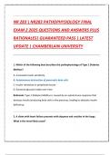 NR 283  NR283 PATHOPHYSIOLOGY FINAL  EXAM 2 2025 QUESTIONS AND ANSWERS PLUS  RATIONALES&vert; GUARANTEED PASS &vert; LATEST  UPDATE &vert; CHAMBERLAIN UNIVERSITY