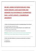 NR 283  NR283 PATHOPHYSIOLOGY FINAL  EXAM VERSION 1 2025 QUESTIONS AND  ANSWERS PLUS RATIONALES&vert; GUARANTEED  PASS &vert; LATEST UPDATE &vert; CHAMBERLAIN  UNIVERSITY