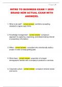 INTRO TO BUSINESS EXAM 1 2025  BRAND NEW ACTUAL EXAM WITH  ANSWERS&period;