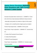 Appian Senior Developer 2025&sol;2026  Exam Questions with 100&percnt; Correct  Answers &vert; Latest Update 