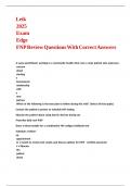 Leik 2025 Exam Edge FNP Review Questions With Correct Answers