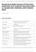 Nevada Life & Health Insurance ACTUAL EXAM QUESTIONS WITH COMPLETE SOLUTION GUIDE &lpar;A&plus; GRADED 100&percnt; VERIFIED&rpar; LATEST VERSION 2025&excl;&excl;