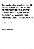 Comprehensive predictor test 85 correct answer ACTUAL EXAM QUESTIONS WITH COMPLETE SOLUTION GUIDE&rpar; &lpar;MULTIPLE CHOICES&rpar; &lpar;A&plus; GRADED 100&percnt; VERIFIED&rpar; LATEST VERSION 2025