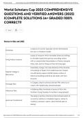 World Scholars Cup 2025 COMPREHENSIVE QUESTIONS AND VERIFIED ANSWERS &lpar;2025&rpar; &vert;COMPLETE SOLUTIONS &vert;A&plus; GRADED &vert;100&percnt; CORRECT&excl;&excl;