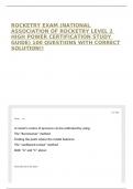 ROCKETRY EXAM &lpar;NATIONAL ASSOCIATION OF ROCKETRY LEVEL 2 HIGH POWER CERTIFICATION STUDY GUIDE&rpar; 100 QUESTIONS WITH CORRECT SOLUTION&excl;&excl;