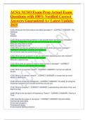 ACSA NCSO Exam Prep Actual Exam Questions with 100- Verified Correct Answers Guaranteed A&plus; Latest