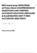 EEG board prep &lpar;2025&sol;2026&rpar; ACTUAL EXAM COMPREHENSIVE QUESTIONS AND VERIFIED ACCURATE SOLUTION &lpar;DETAILED & ELABORATED&rpar; &vert;GET IT 100&percnt; ACCURATE&excl;&excl; 2025 TEST&excl;&excl;