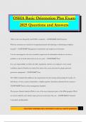 OSHA Basic Orientation Plus Exam 2025 Questions and Answers